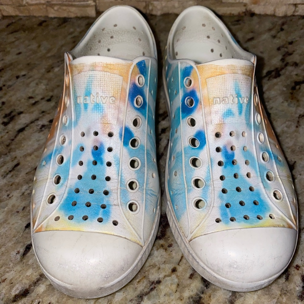 Native Kids Sneakers - Blue, Orange, and White